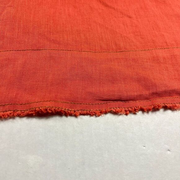 Lauren Vidal Linen Dress Small Orange Sleeveless Shift Raw Hem Summer Resort XS - Picture 3 of 13